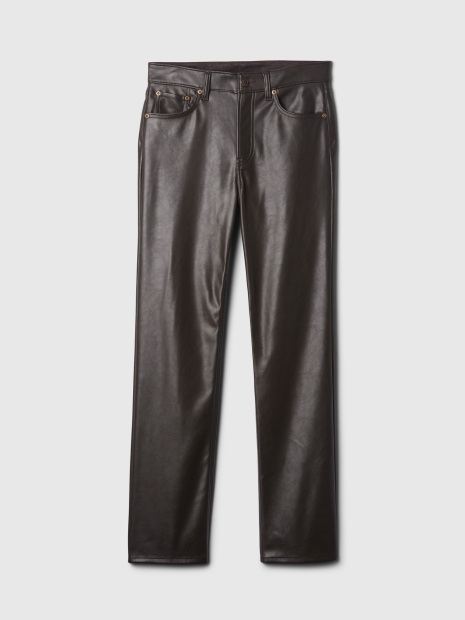 Женские брюки из экокожи GAP 1159835335 (Коричневый 31)