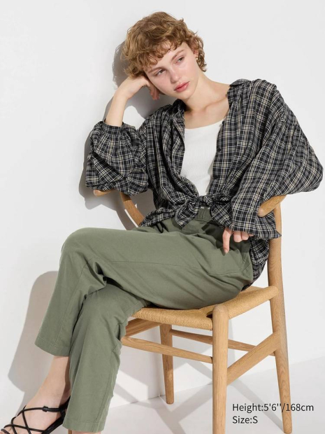 Штани вільні штани UNIQLO 1159835383 (Зелений M)