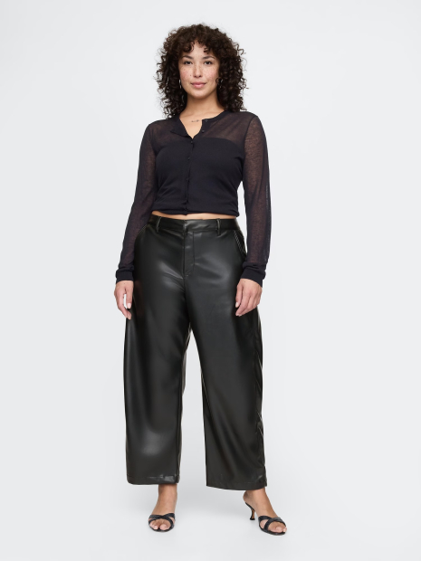 Штаны GAP из экокожи 1159835449 (Черный 4)