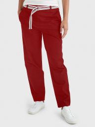 Стильные женские штаны Tommy Hilfiger брюки с ремнем 1159775649 (Красный, 4)