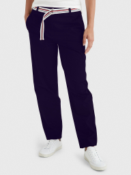 Стильные женские штаны Tommy Hilfiger брюки с ремнем 1159775825 (Синий, 12)