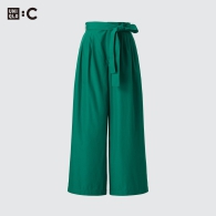 Широкие брюки с поясом UNIQLO 1159807893 (Зеленый, 8)