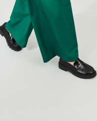 Широкие брюки с поясом UNIQLO 1159806670 (Зеленый, 4)