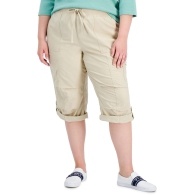 Женские однотонные укороченные брюки-карго Tommy Hilfiger 1159806896 (Бежевый, XS)