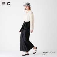 Широкие брюки с поясом UNIQLO 1159810895 (Черный, 6)