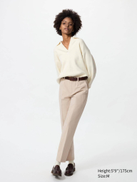 Эластичные брюки UNIQLO 1159835149 (Бежевый XS)