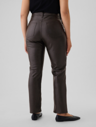 Женские брюки из экокожи GAP 1159835335 (Коричневый 31)