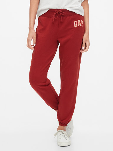 Женские джоггеры GAP спортивные штаны art826212 (Темно-красный, размер S)