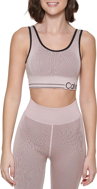 Спортивное бра Calvin Klein топ с логотипом 1159782732 (Розовый, XS)