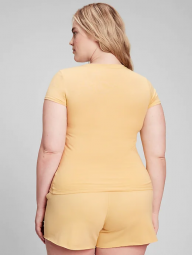 Женский костюм GAP для спорта и отдыха футболка и шорты 1159762506 (Желтый, XL)