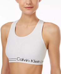 Двустороннее спортивное бра Calvin Klein топ с логотипом 1159771061 (Черный/Белый, S)