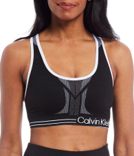 Двустороннее спортивное бра Calvin Klein топ с логотипом 1159771061 (Черный/Белый, S)