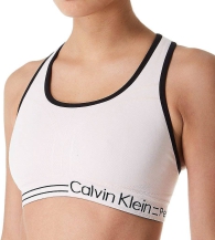 Двустороннее спортивное бра Calvin Klein топ с логотипом 1159793413 (Черный/Белый, L)