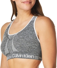 Двустороннее спортивное бра Calvin Klein топ с логотипом 1159793619 (Серый, S)
