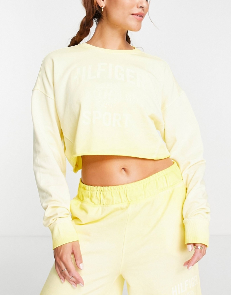 Женский комплект Tommy Hilfiger костюм свитшот и шорты 1159783315 (Желтый, M)