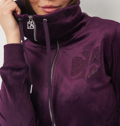 Женский велюровый костюм Calvin Klein толстовка и джоггеры 1159837488 (Фиолетовый XL)
