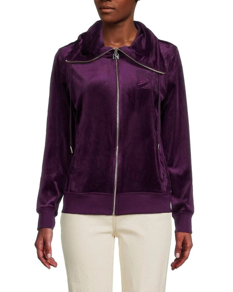Женский велюровый костюм Calvin Klein толстовка и джоггеры 1159837488 (Фиолетовый XL)
