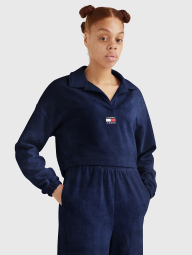 Женский велюровый костюм Tommy Hilfiger комплект кофта и штаны 1159777556 (Синий, XL/XXL)