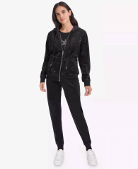 Женский велюровый костюм Calvin Klein толстовка и джоггеры 1159837489 (Черный S)