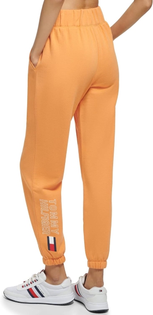 Женские спортивные штаны Tommy Hilfiger джоггеры на флисе 1159796240 (Оранжевый, S)