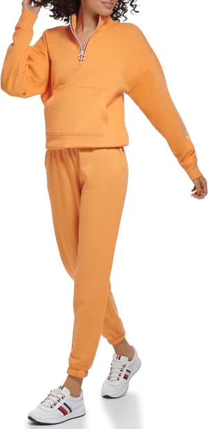 Женские спортивные штаны Tommy Hilfiger джоггеры на флисе 1159796240 (Оранжевый, S)