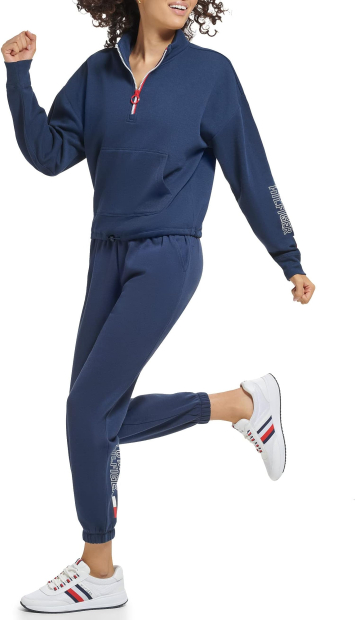 Женские спортивные штаны Tommy Hilfiger джоггеры на флисе 1159789516 (Синий, M)