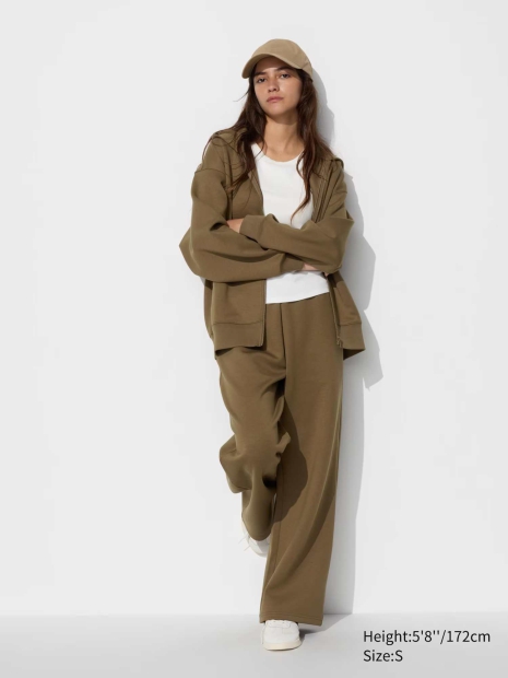 Широкие спортивные штаны DRY UNIQLO 1159829304 (Зеленый S)