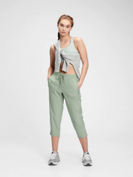 Женские укороченные штаны GAP Fit для бега и прогулок 1159766482 (Зеленый, L)