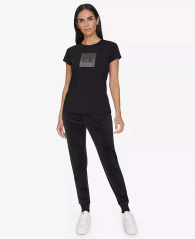 Женские велюровые спортивные штаны Calvin Klein джоггеры 1159837476 (Черный S)