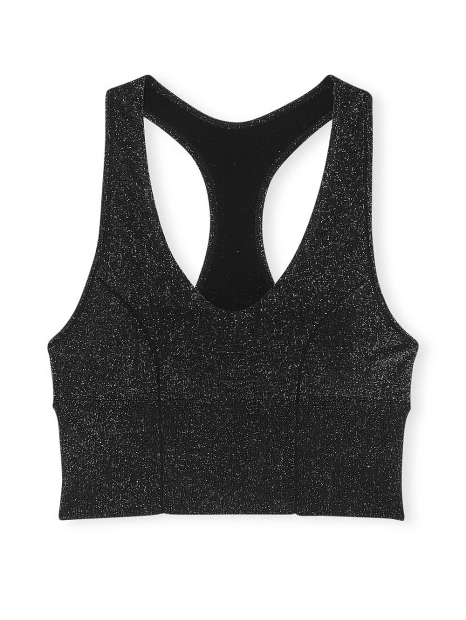 Блискучий спортивний топ Victoria's Secret Pink 1159834454 (Чорний M)