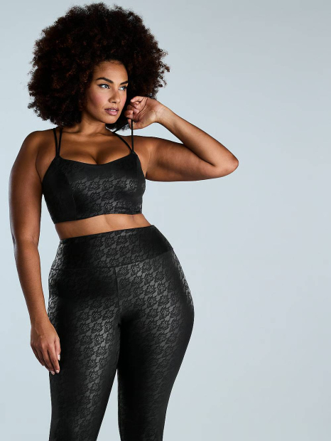 Спортивный бюстгальтер VSX Victoria's Secret из экокожи 1159836819 (Черный S)