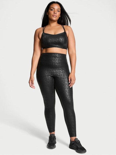 Спортивный бюстгальтер VSX Victoria's Secret из экокожи 1159836819 (Черный S)