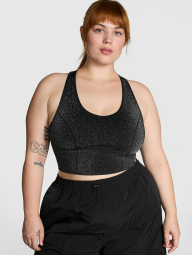 Блискучий спортивний топ Victoria's Secret Pink 1159831655 (Чорний S)