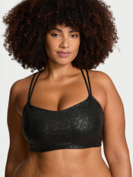 Спортивный бюстгальтер VSX Victoria's Secret из экокожи 1159836819 (Черный S)