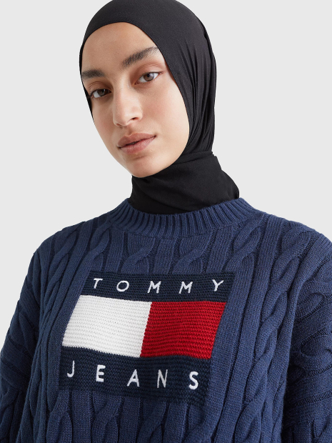 Женский вязаный свитер Tommy Hilfiger кофта 1159776873 (Синий, XL)