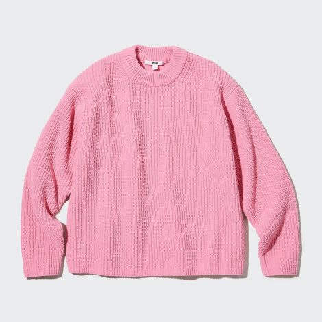 Вязаный свитер UNIQLO кофта 1159785446 (Розовый, L)