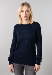Теплый женский свитер Trussardi с принтом 1159786193 (Синий, S)