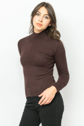 Легкий женский свитер Trussardi с воротником 1159786588 (Коричневый, S)