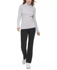 Женский свитер Calvin Klein водолазка в рубчик 1159788927 (Серый, XL)
