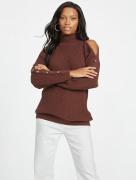 Женский вязаный свитер Guess с высоким воротником 1159791382 (Коричневый, XL)