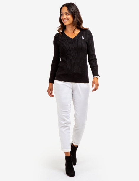 Женский мягкий свитер U.S. Polo Assn 1159803783 (Черный, XS)