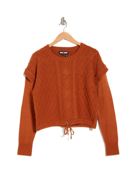 Женский вязаный свитер DKNY 1159804065 (Коричневый, XL)