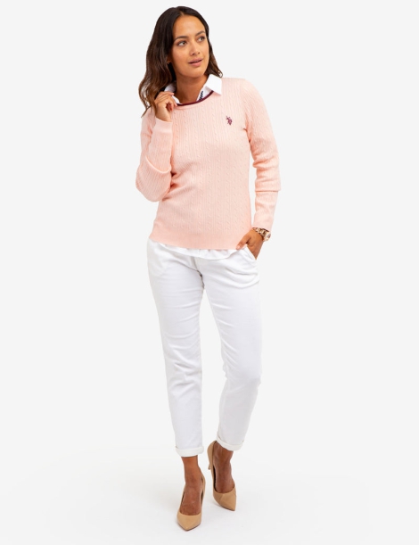 Жіночий м'який светр U.S. Polo Assn 1159804470 (Рожевий, L)