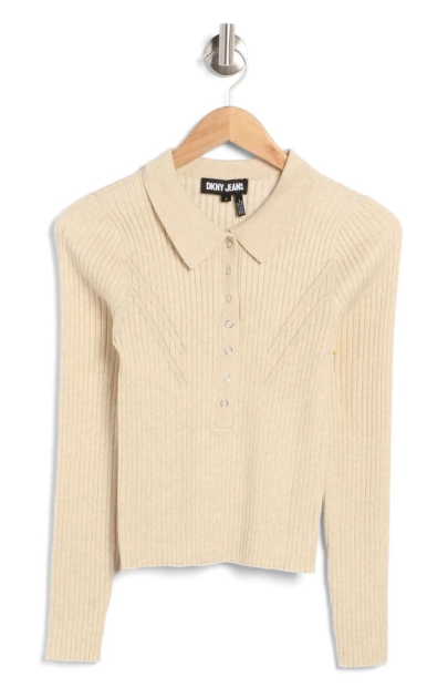 Женский свитер в рубчик DKNY на кнопках 1159804520 (Бежевый, L)