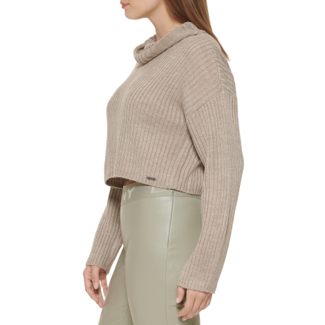 Женский вязаный свитер DKNY с высоким воротником 1159804689 (Коричневый, XL)