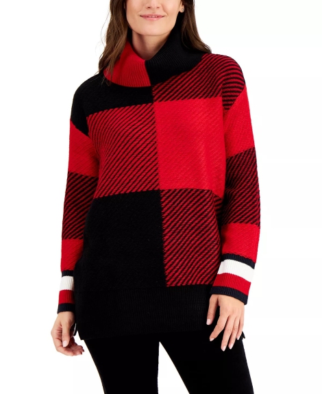 Жіночий трикотажний светр Tommy Hilfiger з високим коміром 1159807076 (червоний, S)