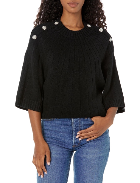 Жіночий теплий светр Karl Lagerfeld з рукавами 3/4 1159809258 (Чорний, XS)
