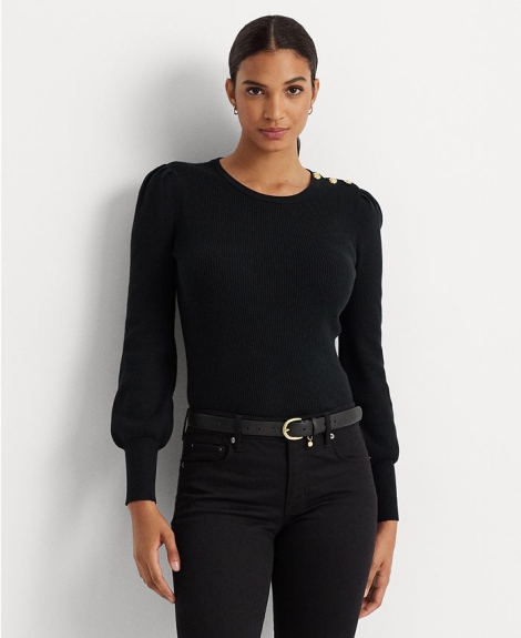 Женский свитер в рубчик Ralph Lauren 1159809772 (Черный, S)