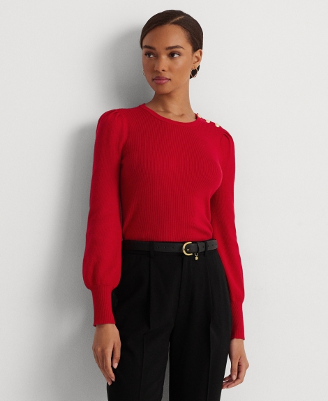 Жіночий светр у рубчик Ralph Lauren 1159810249 (червоний, L)