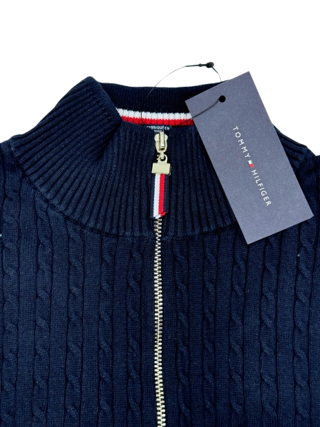 Женский вязаный свитер с воротником Tommy Hilfiger 1159811546 (Синий, L)